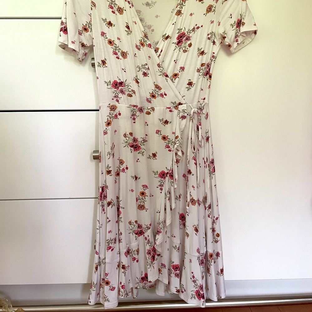 Flowery White Dress
